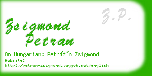 zsigmond petran business card